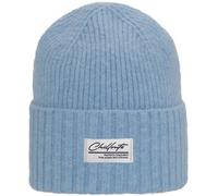 Beanie CHILLOUTS "Agneta Hat", Damen, blau (light blau), Feinstrick, Materialmix, Mützen, Mit Wollanteil, extra breiter Umschlag (79102714-0) light blau