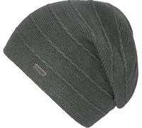 Beanie CHILLOUTS "Artemis Hat", Damen, grau, Materialmix, Strukturmuster, unifarben, Mützen Beanie, mit doppellagiger Verarbeitung, raffinierter Strickstruktur (41597322-0) grau