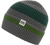 Beanie CHILLOUTS "Bastian Hat", Herren, grau (dunkelgrau), Materialmix, gestreift, Mützen Beanie, mit sportlichem Streifen-Design, Logo-Label (64708104-0) dunkelgrau