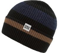 Beanie CHILLOUTS "Bastian Hat", Herren, schwarz, Materialmix, gestreift, Mützen Beanie, mit sportlichem Streifen-Design, Logo-Label (16688415-0) schwarz