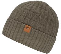 Beanie CHILLOUTS "Bruno Hat", Damen, beige, Rippstrick, Kunstfaser, unifarben, Mützen Beanie, mit dezentem Logo (68925156-0) beige