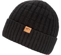 Beanie CHILLOUTS "Bruno Hat", Herren, schwarz, Rippstrick, Kunstfaser, unifarben, Mützen Beanie, mit dezentem Logo (23913631-0) schwarz