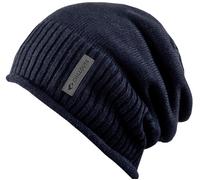 Beanie CHILLOUTS "Etienne Hat", Damen, blau (navy), Strick, Baumwolle, unifarben, Mützen Beanie, Strickbeanie mit Rollkante (24063155-0) navy