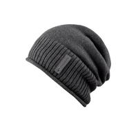 Beanie CHILLOUTS "Etienne Hat", Damen, grau, Strick, Baumwolle, unifarben, Mützen Beanie, Strickbeanie mit Rollkante (74461805-0) grau