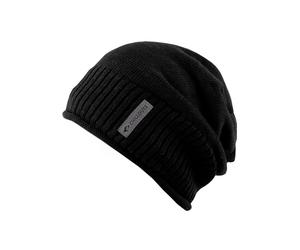 Beanie CHILLOUTS "Etienne Hat", Damen, schwarz, Strick, Baumwolle, unifarben, Mützen Beanie, Strickbeanie mit Rollkante (70295039-0) schwarz
