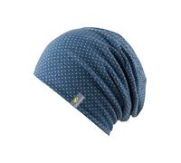Beanie CHILLOUTS "Florence Hat", Damen, blau (blau weiß), Web, Materialmix, gepunktet, Mützen Beanie, leichte Longbeanie, elastisch, optimaler Sitz (66638853-0) blau weiß