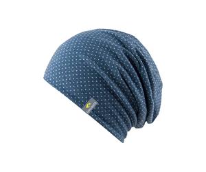 Beanie CHILLOUTS "Florence Hat", Damen, blau (blau weiß), Web, Materialmix, gepunktet, Mützen Beanie, leichte Longbeanie, elastisch, optimaler Sitz (66638853-0) blau weiß
