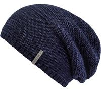 Beanie CHILLOUTS "Keith Hat", Herren, blau (navy melange), Strick, Kunstfaser, meliert, Mützen Beanie, Strickmütze im Oversize-Look, meliert, gefüttert (93317410-0) navy melange