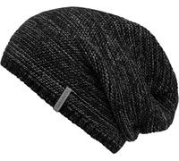 Beanie CHILLOUTS "Keith Hat", Damen, schwarz (schwarz meliert), Strick, Kunstfaser, meliert, Mützen Beanie, Strickmütze im Oversize-Look, meliert, gefüttert (46713447-0) schwarz meliert