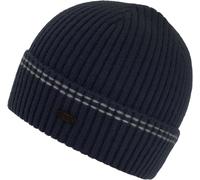 Beanie CHILLOUTS "Kiran Hat", Damen, blau (navy), Strick, Materialmix, Mützen Beanie, mit Umschlag und Rippstrickoptik (26032632-0) navy