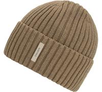 Beanie CHILLOUTS "Luke Hat", Damen, braun (schwarz beige), Strick, Obermaterial: 60% Baumwolle, 40% Polyester, Mützen Beanie (34688242-0) schwarz beige