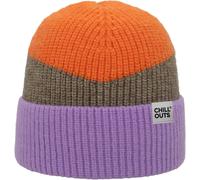 Beanie CHILLOUTS "Natascha Hat", Damen, orange, lila, Materialmix, colorblocking, casual, Mützen, flexibel ca. 53-62 cm für eine optimale Passform (47196046-0) orange, lila