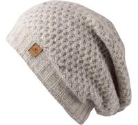 CHILLOUTS Longbeanie Nele Damen – Wolle, Fleece innen, Waffelmuster – Natural, Einheitsgröße