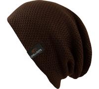 Beanie CHILLOUTS "Osaka Hat", Damen, braun (schwarz braun), Strick, Baumwolle, unifarben, Mützen Beanie, Slouch-Mütze mit strukturierter Oberfläche (86240504-0) schwarz braun