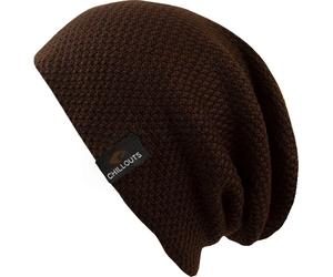 Beanie CHILLOUTS "Osaka Hat", Damen, braun (schwarz braun), Strick, Baumwolle, unifarben, Mützen Beanie, Slouch-Mütze mit strukturierter Oberfläche (86240504-0) schwarz braun