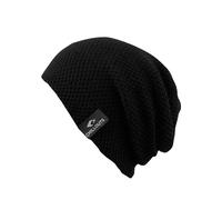 Beanie CHILLOUTS "Osaka Hat", Herren, schwarz, Strick, Baumwolle, unifarben, Mützen Beanie, Slouch-Mütze mit strukturierter Oberfläche (68079646-0) schwarz