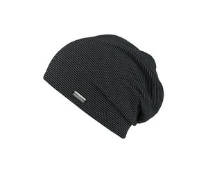Beanie CHILLOUTS "Pittsburgh Hat", Damen, grau (dunkelgrau, schwarz), Baumwollmischung, gestreift, Mützen Beanie, mit weichem Baumwollmix & feiner Streifenstruktur (48972254-0) dunkelgrau, schwarz