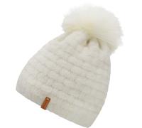 Beanie CHILLOUTS "Ronja Hat", Damen, weiß, Strick, Obermaterial: 98% Polyester, 2% Elasthan, Mützen Beanie, Flauschige Wintermütze mit abnehmbarem Pompon (83704018-0) weiß