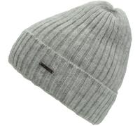 Beanie CHILLOUTS "Tuva Hat", Damen, grau (light grau), Obermaterial: 57% Polyacryl, 34% Wolle, 5% Polyamid, 4% Polyester, unifarben, Mützen Beanie, Rippstrick Beanie mit Merinowolle (75627409-0) light