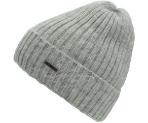 Beanie CHILLOUTS "Tuva Hat", Damen, grau (light grau), Obermaterial: 57% Polyacryl, 34% Wolle, 5% Polyamid, 4% Polyester, unifarben, Mützen Beanie, Rippstrick Beanie mit Merinowolle (75627409-0) light