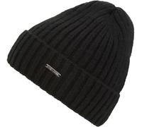 Beanie CHILLOUTS "Tuva Hat", Damen, schwarz, Obermaterial: 57% Polyacryl, 34% Wolle, 5% Polyamid, 4% Polyester, unifarben, Mützen Beanie, in flexibler Passform ca. 53-62 cm, klassisches Rippstrick-Des