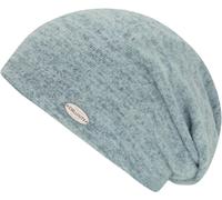 Beanie CHILLOUTS "Vaiana Hat", Damen, blau (washed blau), Feinstrick, Viskosemischung, meliert, Mützen Beanie, mit locker-lässiger Passform, kleines Markenlogo (99857850-0) washed blau