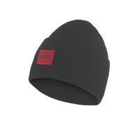 Beanie HUGO "Xaff 6", Herren, schwarz, Strick, Wollmischung, unifarben, Mützen Beanie, mit Logobadge, Woll-Mix (14236367-0) schwarz