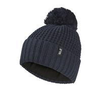 Jack Wolfskin Beanie Medley Knit W gefüttert mit Bommel Dark Navy - Größe M