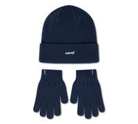 Beanie LEVI'S KIDS "CLASSIC BEANIE SET", Mädchen, Gr. - (110/164), marineblaus, Feinstrick, Kunstfaser, meliert, Mützen Beanie, & Handschuhe aus Feinstrick (10116424-0) marineblaus