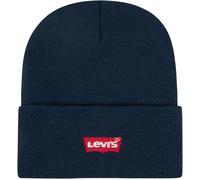 Beanie LEVI'S KIDS, Jungen, blau (marineblaus), Feinstrick, Kunstfaser, bestickt, unifarben, Mützen Beanie, mit Batwing Logo (99809237-0) marineblaus