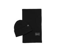 Beanie MARC O'POLO "Set mit Schal", Herren, schwarz, Strick, Baumwolle, Mützen Beanie, Einheitsgröße (56183726-0) schwarz