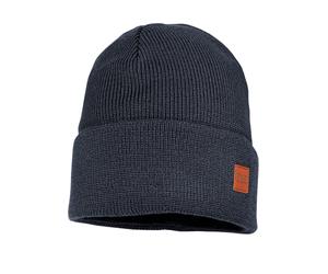 Beanie MAXIMO, Jungen, Gr. 53, blau, Strick, Baumwolle, unifarben, Mützen Beanie, Strick, breiter Umschlag, gefüttert, wärmend, weich, unifarben (93418022-53) blau