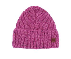 Beanie MAXIMO, Mädchen, Gr. 55/57, dunkelpinkmeliert, Strick, Materialmix, mehrfarbig, Mützen Beanie, wärmend, mehrfarbig, mit breitem Umschlag, gefüttert (36411821-55) dunkelpinkmeliert
