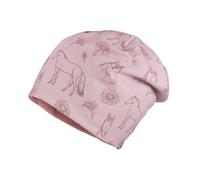 Beanie MAXIMO, Mädchen, Gr. 57, lilas pferd, lilas, Jersey, Obermaterial: 95% Baumwolle, 5% Elasthan, Mützen Beanie, Lilas, Pferd, Jersey, Mädchen, Kids, Reversible (10195226-57) lilas pferd, lilas