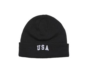 Beanie MISTERTEE "MisterTee USA Beanie", Herren, Gr. onesize, schwarz, Kunstfaser, Mützen Beanie (24050659-0) schwarz