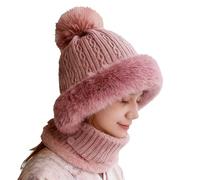 Beanie Mütze Damen - Winterwarme Strickmützen | Thermo-Wollmütze, Weicher Stretch-Slouchy, Halsbedeckung, Hijab-Mütze, Leichte Pullover- , Gestrickte Sturmhaube, Zopfmuster- Für Damen Und Mäd