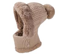 Beanie Mütze Damen - Winterwarme Strickmützen | Thermo-Wollmütze, Weicher Stretch-Slouchy, Halsbedeckung, Hijab-Mütze, Leichte Pullover- , Gestrickte Sturmhaube, Zopfmuster- Für Damen Und Mäd