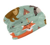 Beanie Mütze für Damen & Herren, Unisex Stretchy Skull Caps Weiche Samt Wintermütze Beanie für Laufen Radfahren - Ethno Pfeil Wald Tier Raccon Fox Multi, multi, Einheitsgröße