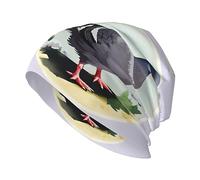 Beanie-Mütze, lustige Strickmütze, Stretch-Schal, Kopfwickel, klassisch, warm, für Erwachsene, Herren, Damen, Jet-Fighter, Grauer Taubenaufdruck, Einheitsgre