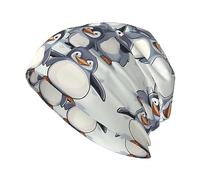 Beanie-Mütze, lustige Strickmütze, Stretch-Schal, Kopfwickel, klassisch, warm, für Erwachsene, Herren, Damen, Jet-Fighter, Niedliche Baby-Pinguin-Skizze, Einheitsgre