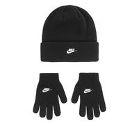 Beanie NIKE SPORTSWEAR "und Handschuhe Set NAN FUTURA BEANIE/GLOVE SET", Jungen, schwarz, Strick, Kunstfaser, Mützen Beanie, aus Polyacryl, Polyester und Elasthan, für Kinder (18475753-0) schwarz
