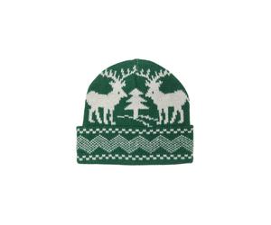Beanie ONLY & SONS "ONSXMAS BEANIE", Herren, formal garden aop:deer, Strick, Obermaterial: 100% Polyester, bedruckt, Mützen Beanie (87673039-0) formal garden aop:deer