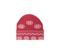 Beanie ONLY & SONS "ONSXMAS BEANIE", Herren, pompeian rot aop:snowflake, Strick, Obermaterial: 100% Polyester, bedruckt, Mützen Beanie (84198209-0) pompeian rot aop:snowflake