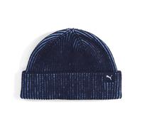 Beanie PUMA "Mini Fisherman Beanie Erwachsene", Herren, Gr. onesize, blau (navy blau), Obermaterial: 55% Baumwolle, 39% Polyacryl, 1% Elasthan, 5% Polyester, Mützen Beanie (30845354-0) navy blau