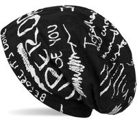 Beanie STYLEBREAKER "Beanie mit Schrift im Destroyed Vintage Design", Herren, schwarz, Obermaterial: 50% Viskose CV. 50% Polyester PES., Modisch, Mützen Beanie (92062221-0) schwarz