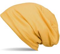 Beanie STYLEBREAKER "Unifarbene Beanie Mütze mit Fleece", Herren, gelb (senf), 50% Viskose CV. 50% Polyester PES., Modisch, Mützen Beanie (70462036-0) senf