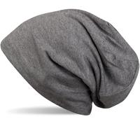 Beanie STYLEBREAKER "Unifarbene Beanie Mütze mit Fleece", Herren, grau (dunkelgrau meliert), 50% Viskose CV. 50% Polyester PES., Modisch, Mützen Beanie (48553665-0) dunkelgrau meliert