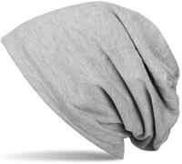 Beanie STYLEBREAKER "Unifarbene Beanie Mütze mit Fleece", Herren, grau (grau meliert), 50% Viskose CV. 50% Polyester PES., Modisch, Mützen Beanie (20046461-0) grau meliert