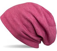 Beanie STYLEBREAKER "Unifarbene Beanie Mütze mit Fleece", Herren, lila (himbeer, rot meliert), 50% Viskose CV. 50% Polyester PES., Modisch, Mützen Beanie (51135659-0) himbeer, rot meliert