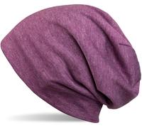 Beanie STYLEBREAKER "Unifarbene Beanie Mütze mit Fleece", Herren, lila (violett meliert), 50% Viskose CV. 50% Polyester PES., Modisch, Mützen Beanie (96126625-0) violett meliert